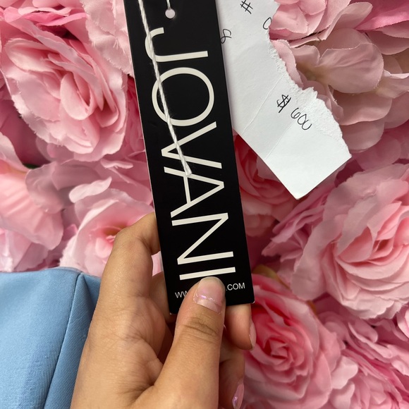 Jovani 06763 Periwinkle Size 8 One Shoulder Mermaid Long Dress With Mesh prom - Picture 7 of 7